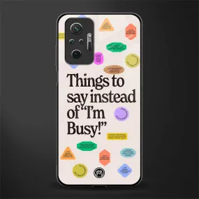 10 Things To Say Phone Case for Redmi Note 10 Pro | Glass Case