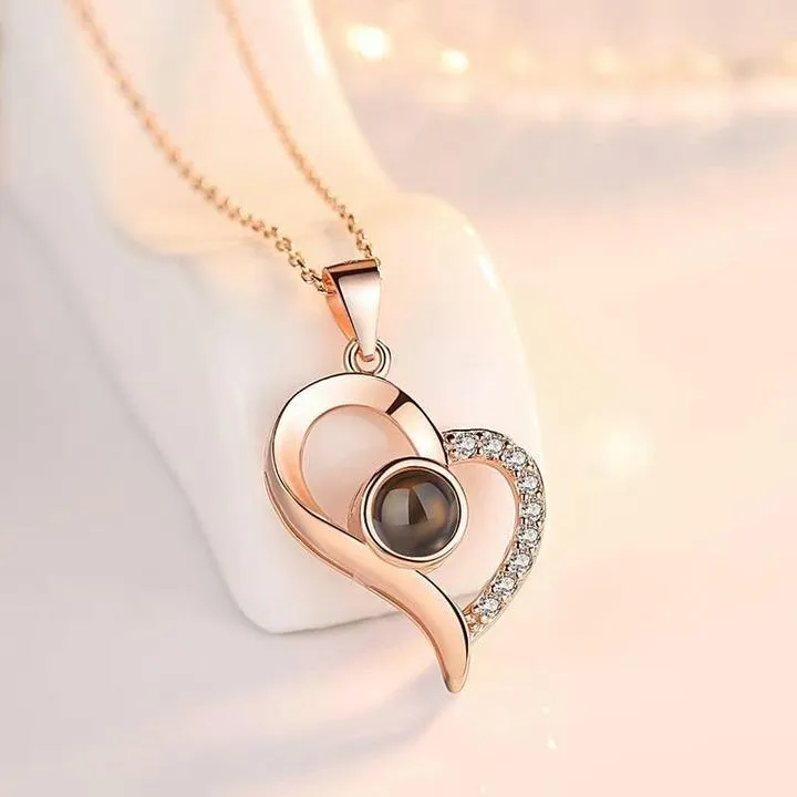 100 Languages "I Love You" Projection Necklace & Ring