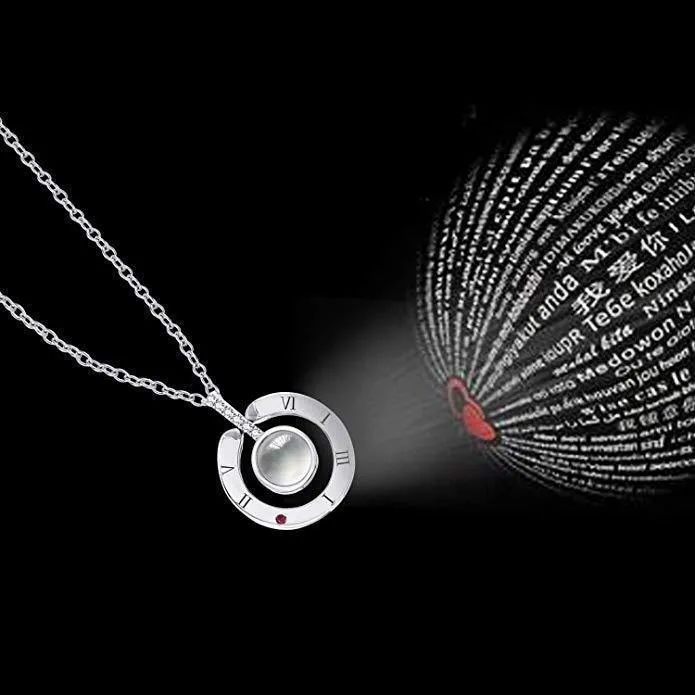 100 Languages "I Love You" Projection Necklace & Ring