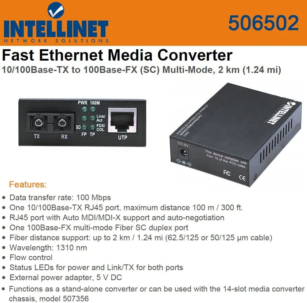 10/100 Sc Multi-Mode Media Converter Ici-506502