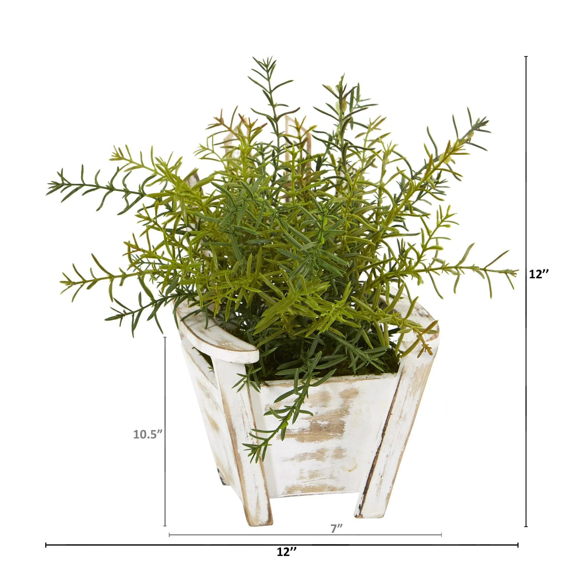 12” Rosemary Artificial Plant in Chair Planter