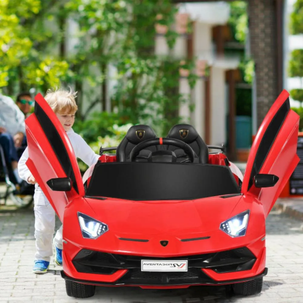 12 V Licensed Lamborghini SVJ RC Kids Ride On Car with Trunk and Music-Black