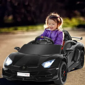 12 V Licensed Lamborghini SVJ RC Kids Ride On Car with Trunk and Music-Black