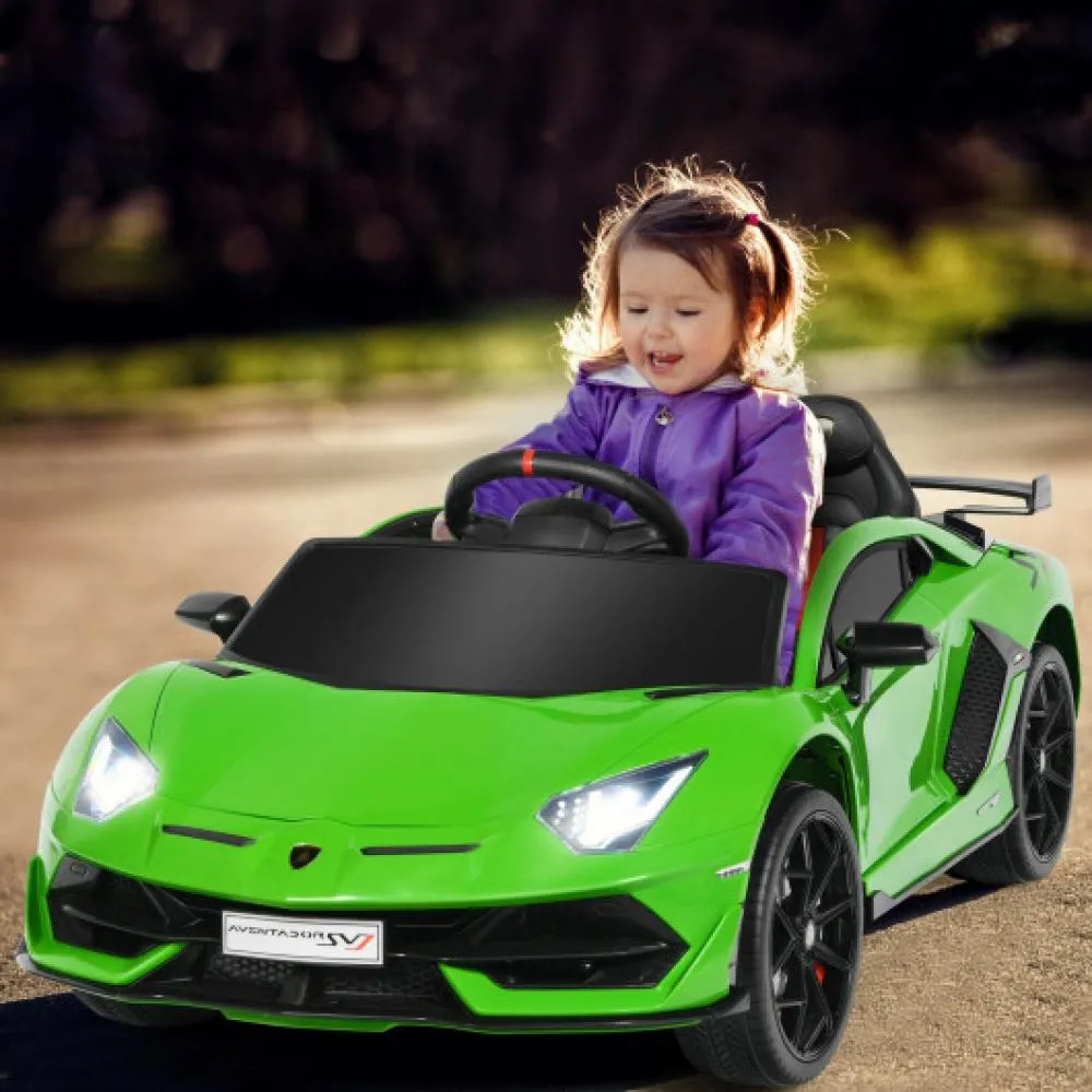 12 V Licensed Lamborghini SVJ RC Kids Ride On Car with Trunk and Music-Black