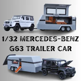 1:32 SCALE DIE-CAST MERCEDES-BENZ G63 PICK-UP TRAILER WITH 6 OPENABLE DOORS PULL BACK ACTION,LIGHTS & MUSIC【 COLOR AS PER STOCK 】