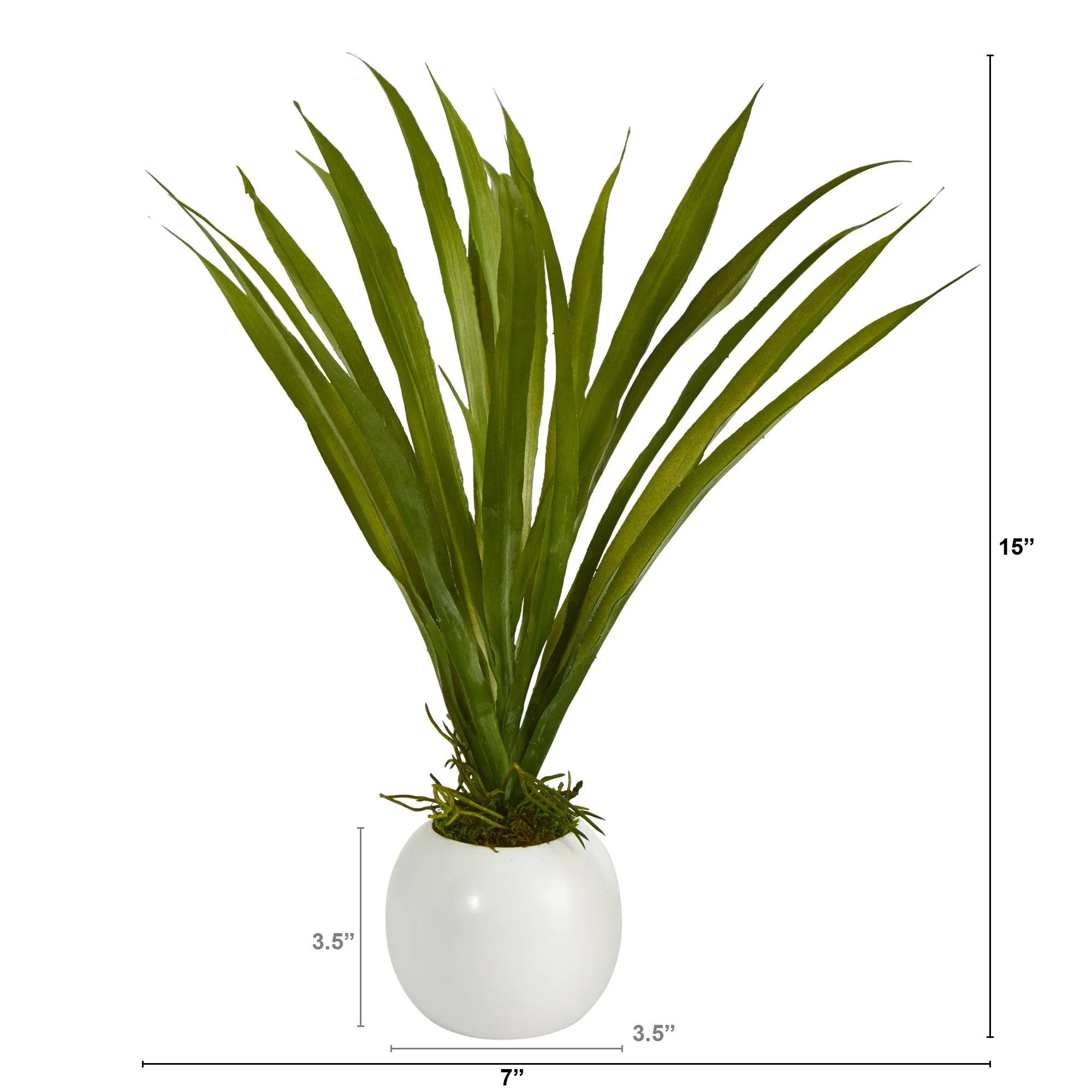 15” Grass Artificial Plant in Decorative Planter