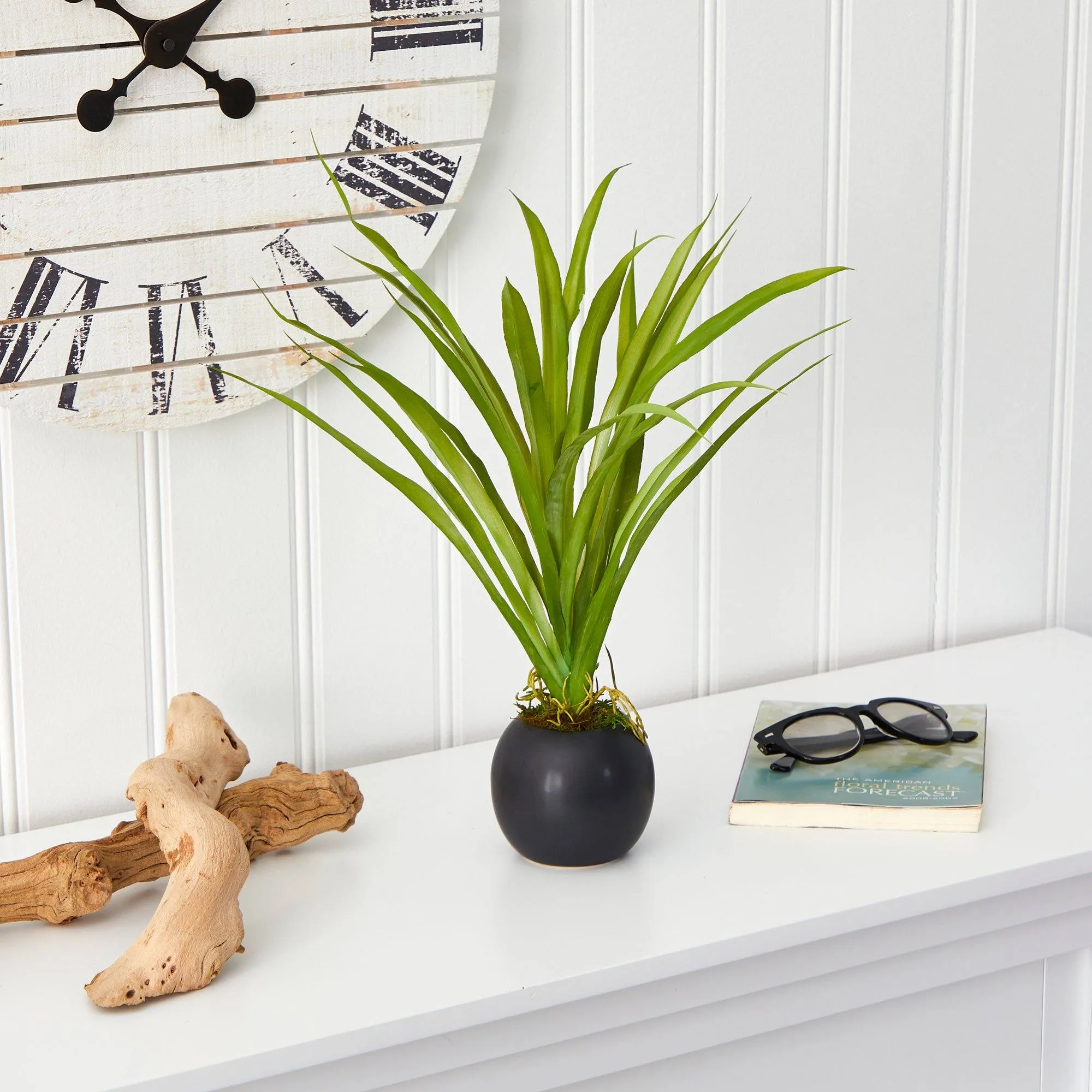 15” Grass Artificial Plant in Decorative Planter