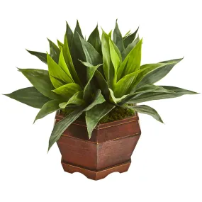 16” Agave Succulent Artificial Plant in Decorative Planter