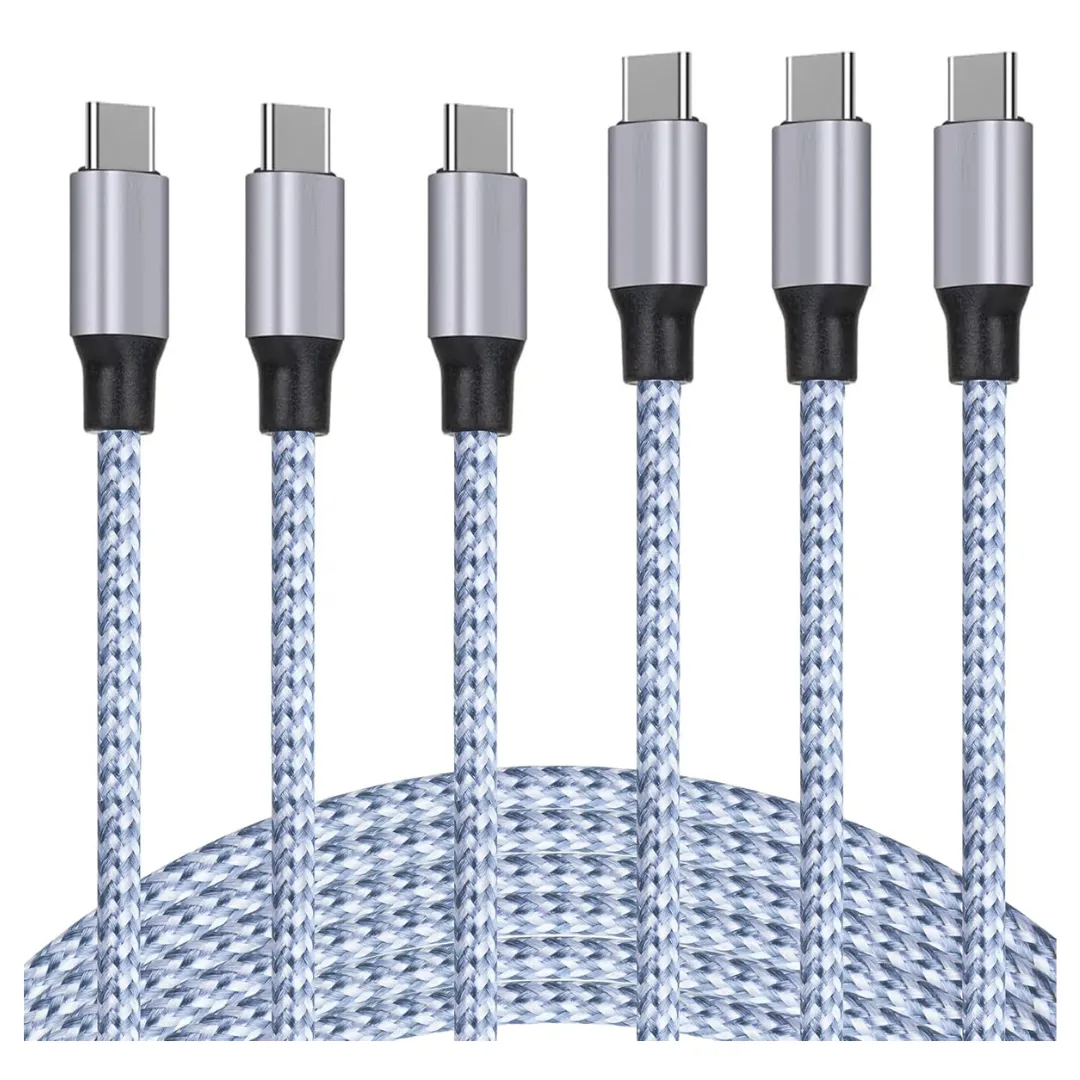 3 Pack 6ft Best New Nylon Braided 60W Fast Charger Cables