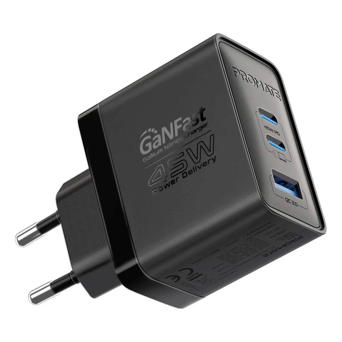 45W Power Delivery GaNFast™ Charger with Quick Charge 3.0