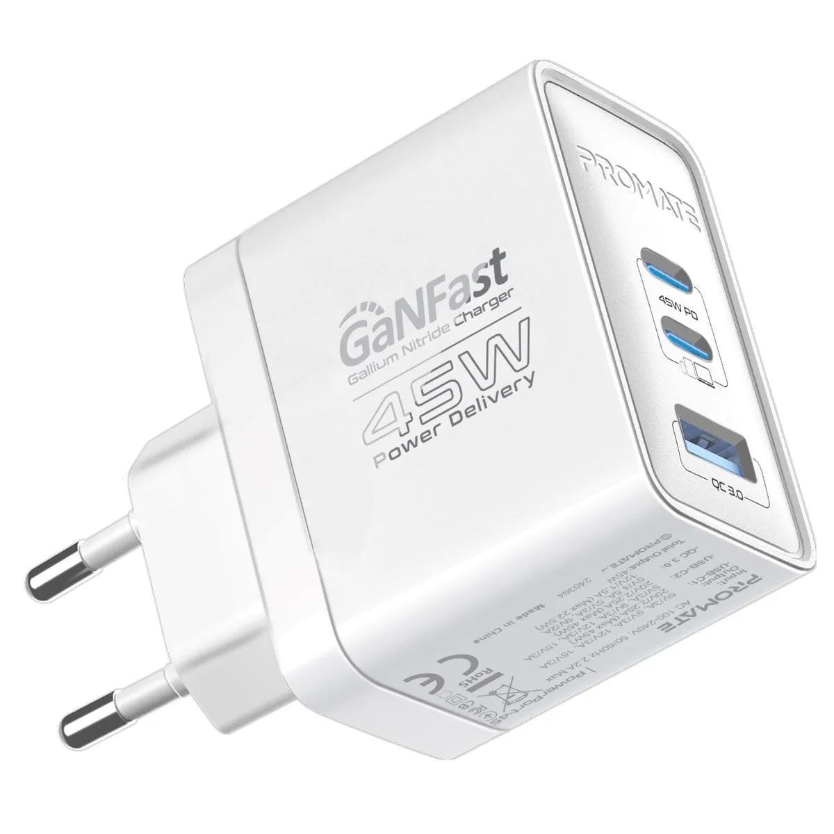 45W Power Delivery GaNFast™ Charger with Quick Charge 3.0