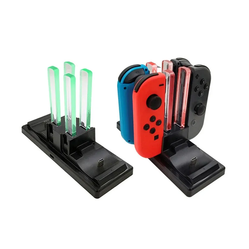 6-in-1 Charging Dock For Nintendo Switch Joy-con Controllers LED Type-C Charger Switch Pro Charger