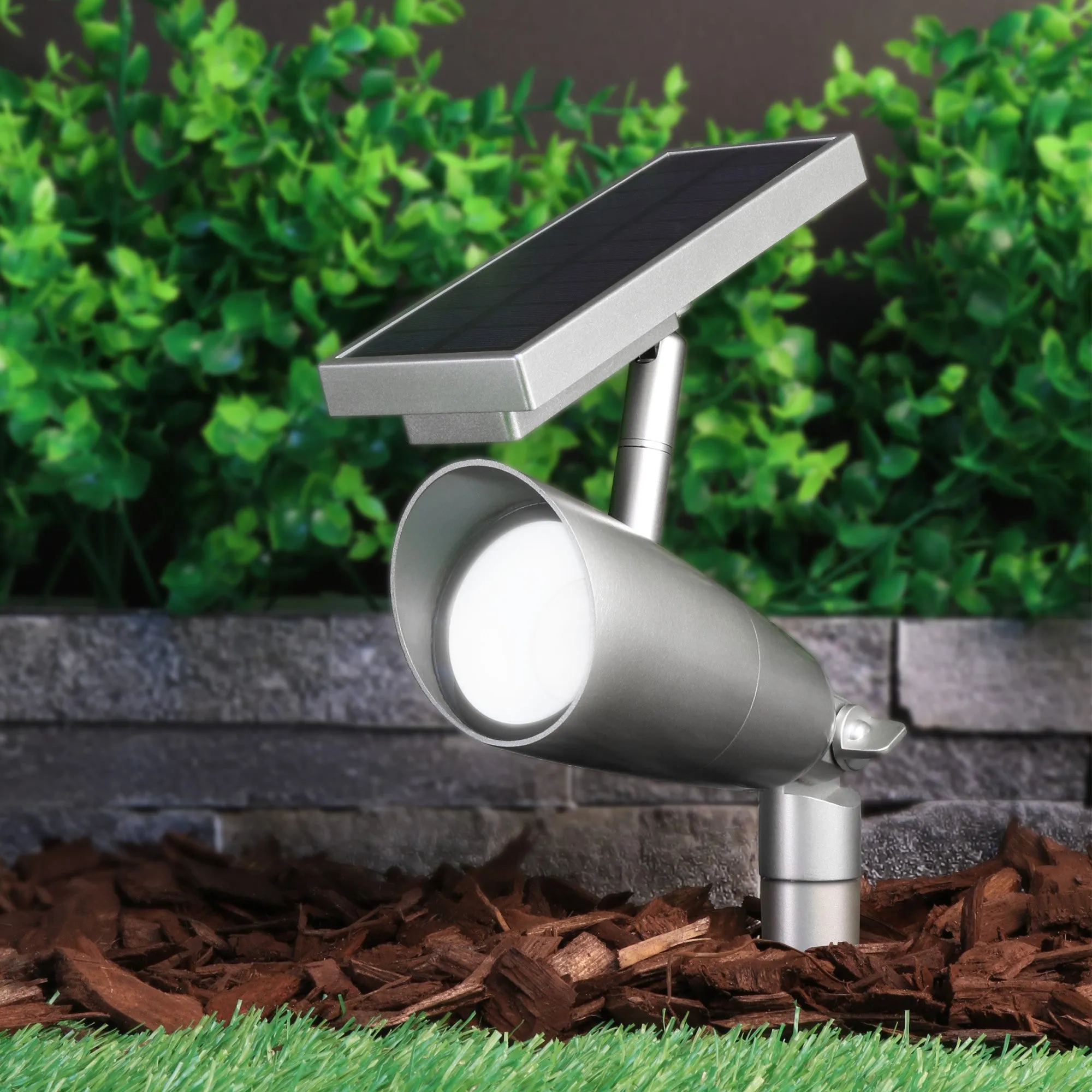 8 in. OneSync Landscape Nickel Solar Spotlight