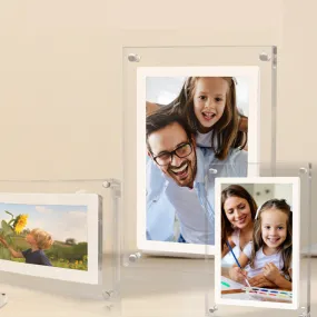 Acrylic Transparent Digital Photo Frame Video Player – Perfect Gift for Home or Desktop Display, Dynamic Electronic Photo Album