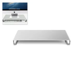 Aluminum Anti-skid Computer Monitor Stand Organizer - Silver