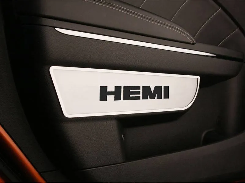 American Car Craft "HEMI" Front Door Badges With Carbon Fiber Inlay: Dodge Charger / Chrysler 300 2011 - 2023