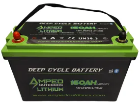 Amped Outdoors Lithium Battery (LiFePO4) | Nominal Capacity 160Ah | Nominal Voltage 12V | IP67 Waterproof