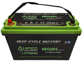 Amped Outdoors Lithium Battery (LiFePO4) | Nominal Voltage 12.8V | Nominal Capacity 160AH | IP67 Waterproof