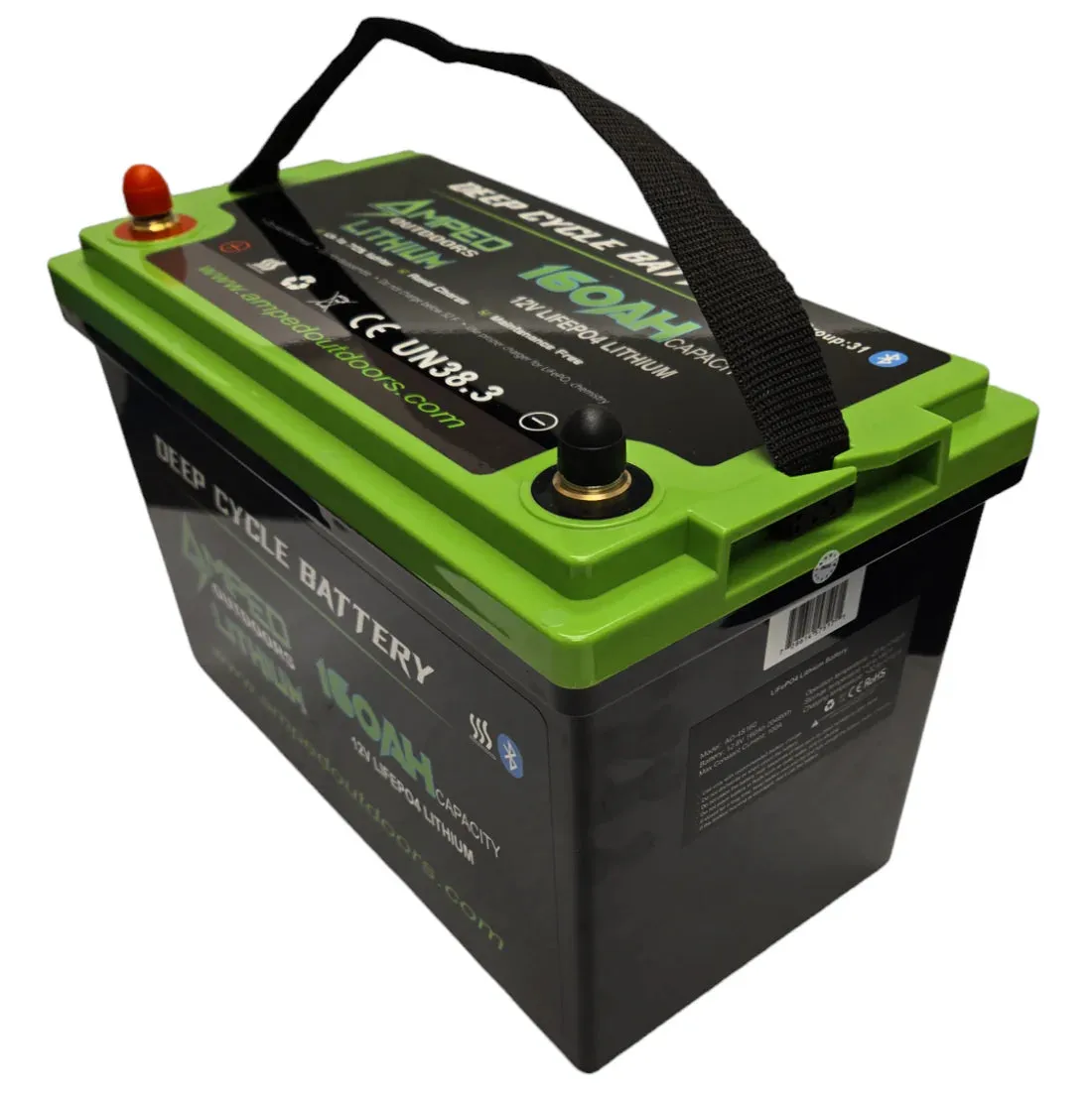 Amped Outdoors Lithium Battery (LiFePO4) | Nominal Voltage 12.8V | Nominal Capacity 160AH | IP67 Waterproof