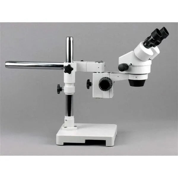 AmScope SM-3B Series Binocular Zoom Stereo Microscope 7X-45X Magnification on Single Arm Boom Stand