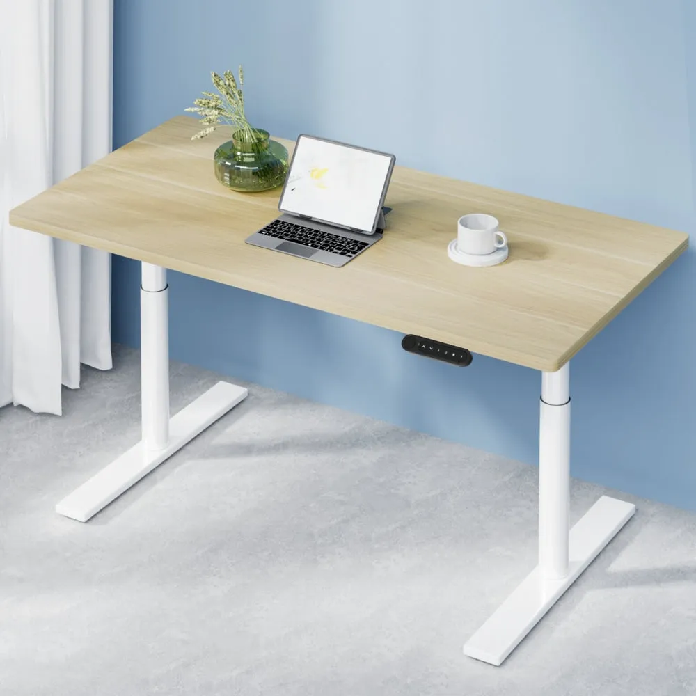 Artiss Electric Standing Desk Height Adjustable Sit Stand Desks White Oak