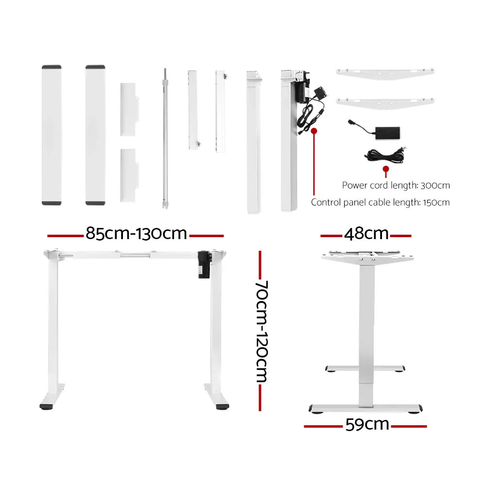 Artiss Electric Standing Desk Motorised Sit Stand Desks Table White Black 140cm