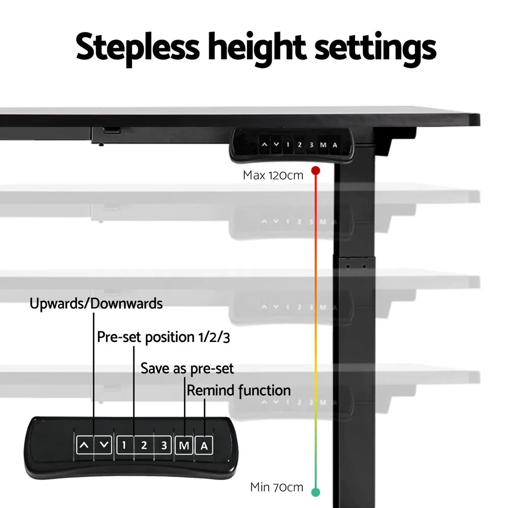 Artiss Standing Desk Sit Stand Motorised Adjustable Frame Only Black Dual Motor