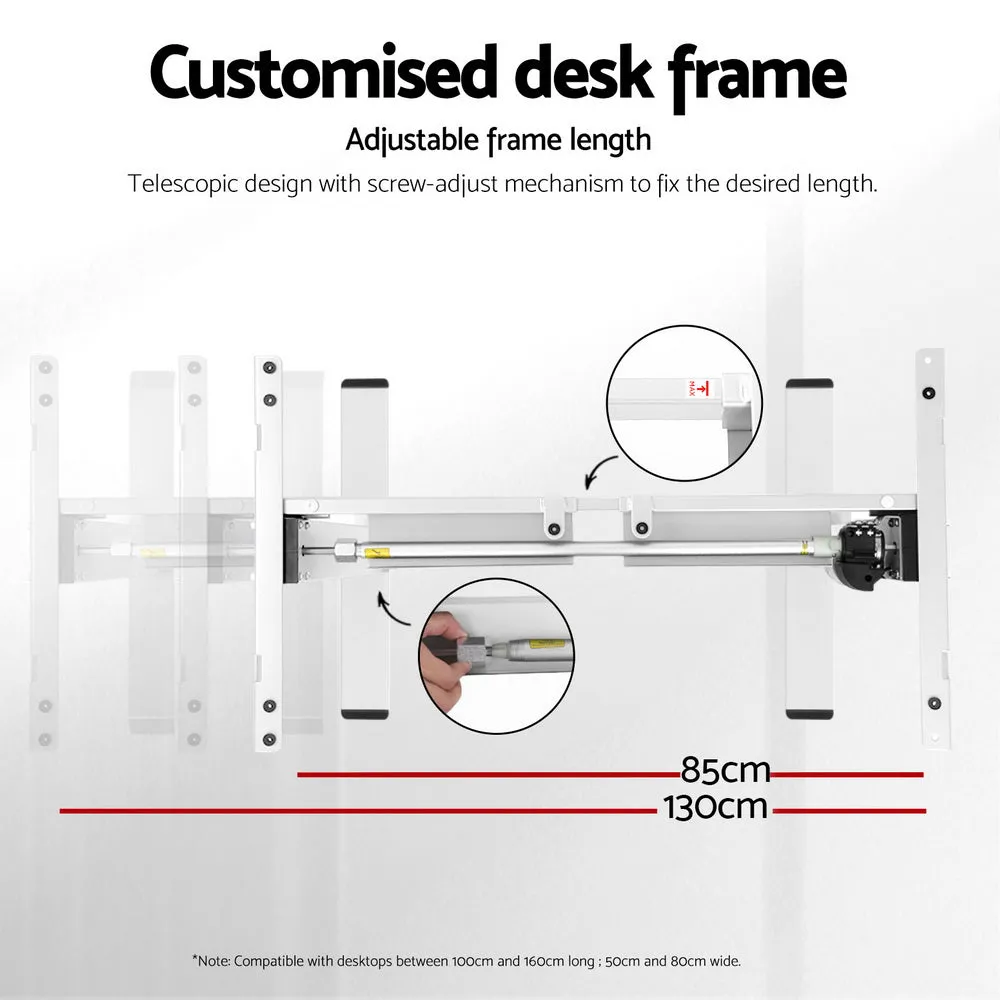 Artiss Standing Desk Sit Stand Motorised Height Adjustable Frame Only White