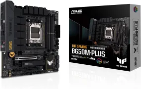 Asus Tuf Gaming B650M-PLUS Motherboard, AMD Ryzen B650, AM5, Micro ATX, 4 DDR5, HDMI, DP, 2.5G LAN, PCIe4, 2x M.2