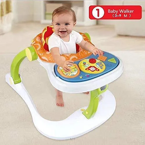 Baby Walker Stroller Sitting Posture Multi-Function Baby Stroller Game Car Dining Car Walker and Stroller, Blue