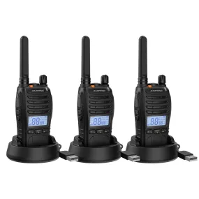 Baofeng BF-88ST Pro [3 Pack] FRS Radio | License-Free | NOAA | VOX | Dual Watch | USB Charger