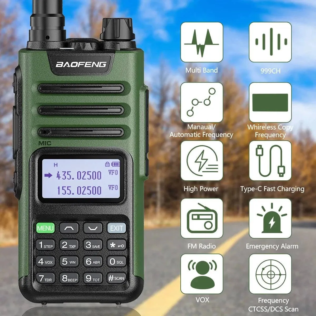 BaoFeng M-13 Pro Air Band Walkie Talkie Wireless Copy Frequency AM Type-C Full Band Long Range High Power UV5R Ham Two Way Radio