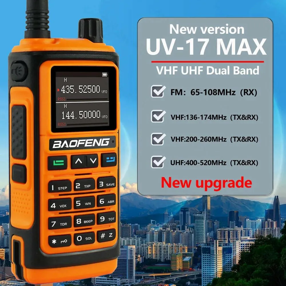 Baofeng UV17 MAX V2 UV17L Walkie Talkie Type-C Long Range Ham Radios Scanner FM Function Professional 2Way Radio 999CH UV17 PRO