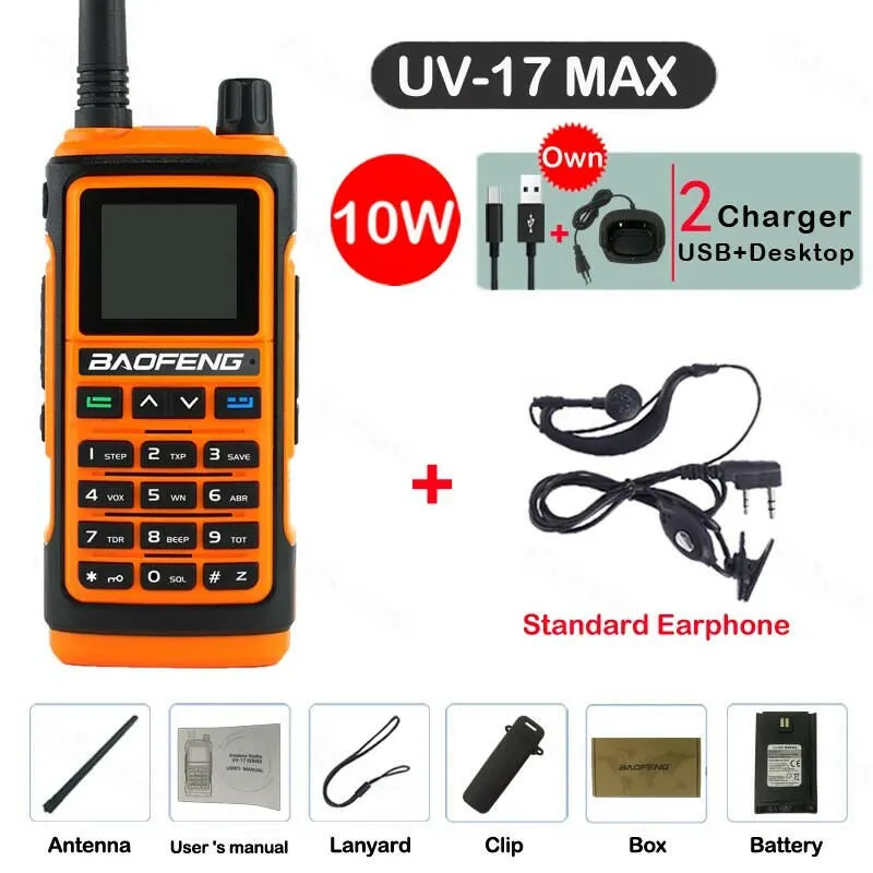 Baofeng UV17 MAX V2 UV17L Walkie Talkie Type-C Long Range Ham Radios Scanner FM Function Professional 2Way Radio 999CH UV17 PRO