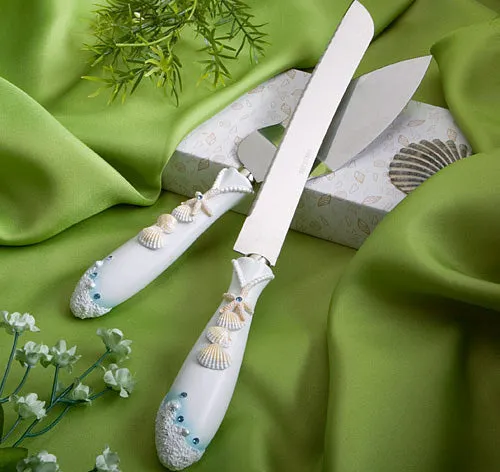 Beach Themed Cake Knife and Server Set