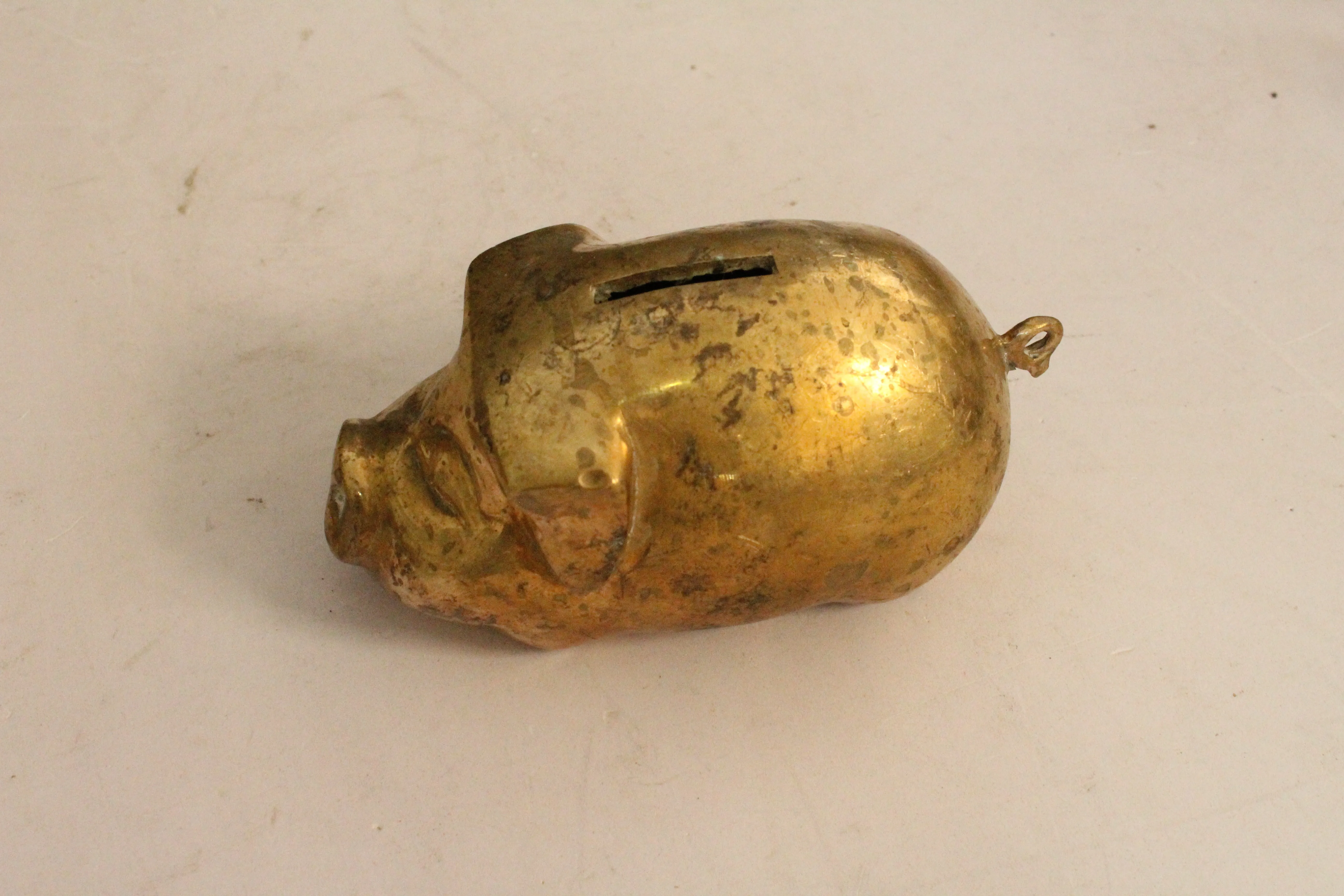 Beautiful Vintage  Brass Piggy Bank