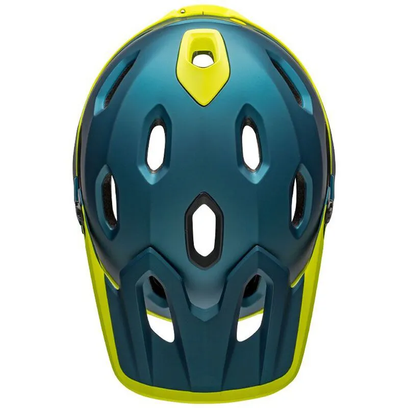 Bell Super DH Spherical Full Face Helmet - Matt Gloss Blue-Hi Viz