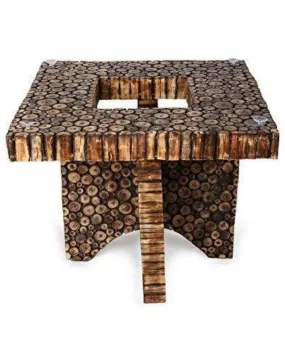 Bloque Wooden Antique Square Shaped Coffee Table