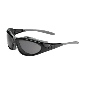 Bouton Optical 250-50-0421 Full Frame Safety Glasses with Black Frame, Foam Padding, Gray Lens and Anti-Scratch / Anti-Fog Coating