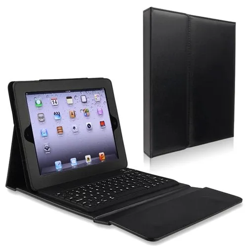 Camson Wireless Bluetooth Keyboard Leather Case and Stand for iPad 3, iPad 2 and New iPad