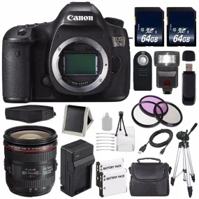 Canon EOS 5DS DSLR Camera (International Model) 0581C002   Canon EF 24-70mm f/4L is USM Lens   LP-E6 Battery   64GB Card Storage Bundle