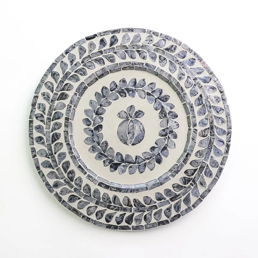 Capiz Shell Pomegranate Charger Slate | Set of 4