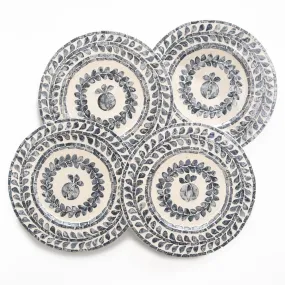 Capiz Shell Pomegranate Charger Slate | Set of 4