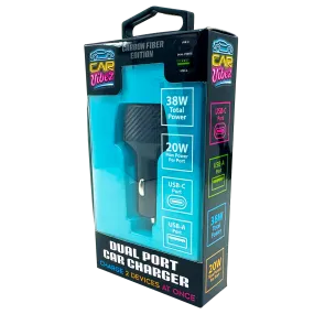 Car Charger Dual USB / USB-C 38 Watts - 3 Pieces Per Pack 24562