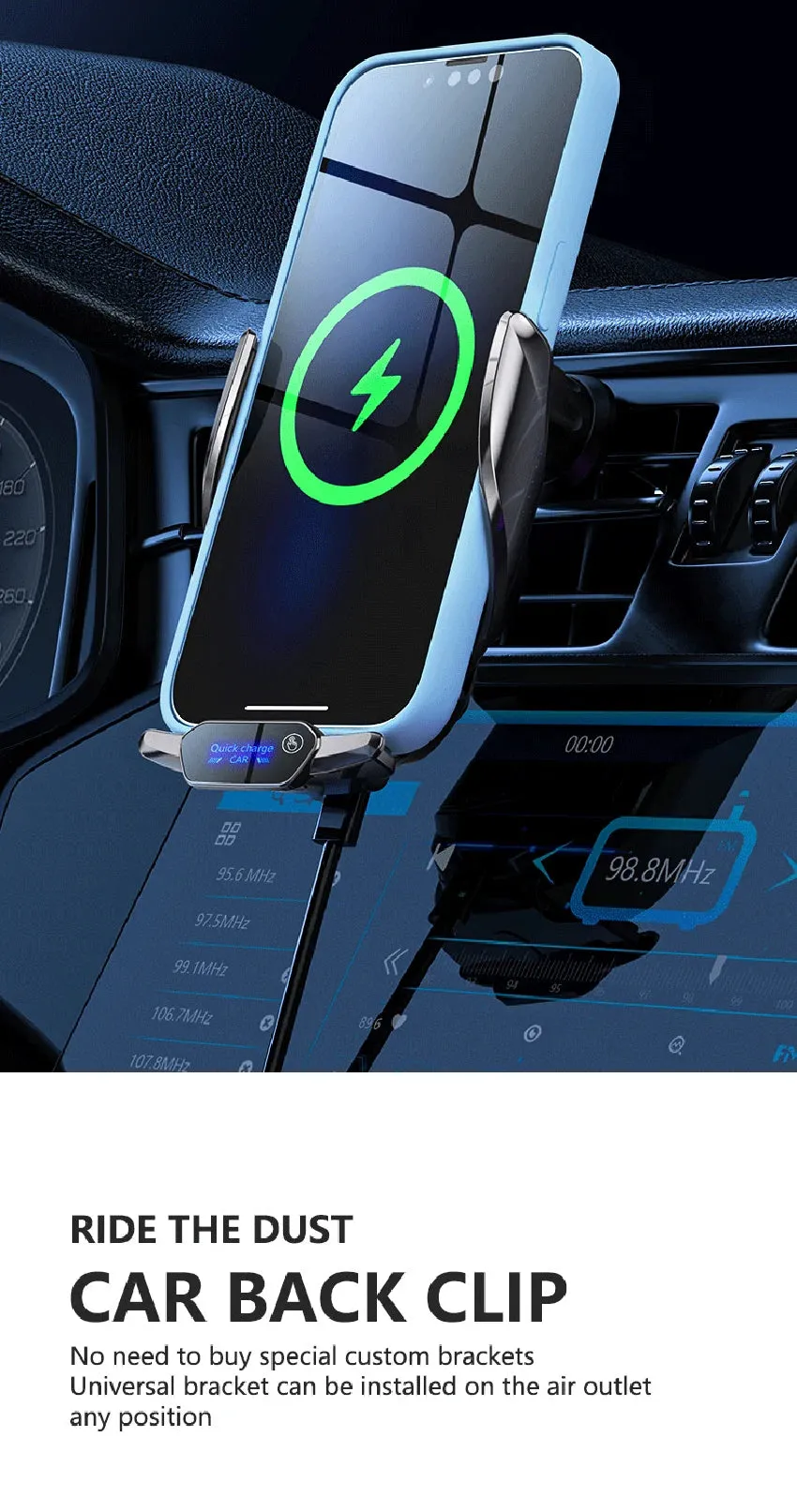 Car Wireless Charger Magnetic Auto Car Mount Phone Holder For iPhone Samsung Xiaomi Infrared Induction 15W Fast Charging Station