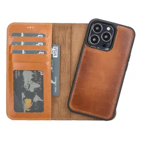 Carter iPhone 13 PRO Detachable Wallet Case, Rustic Tan