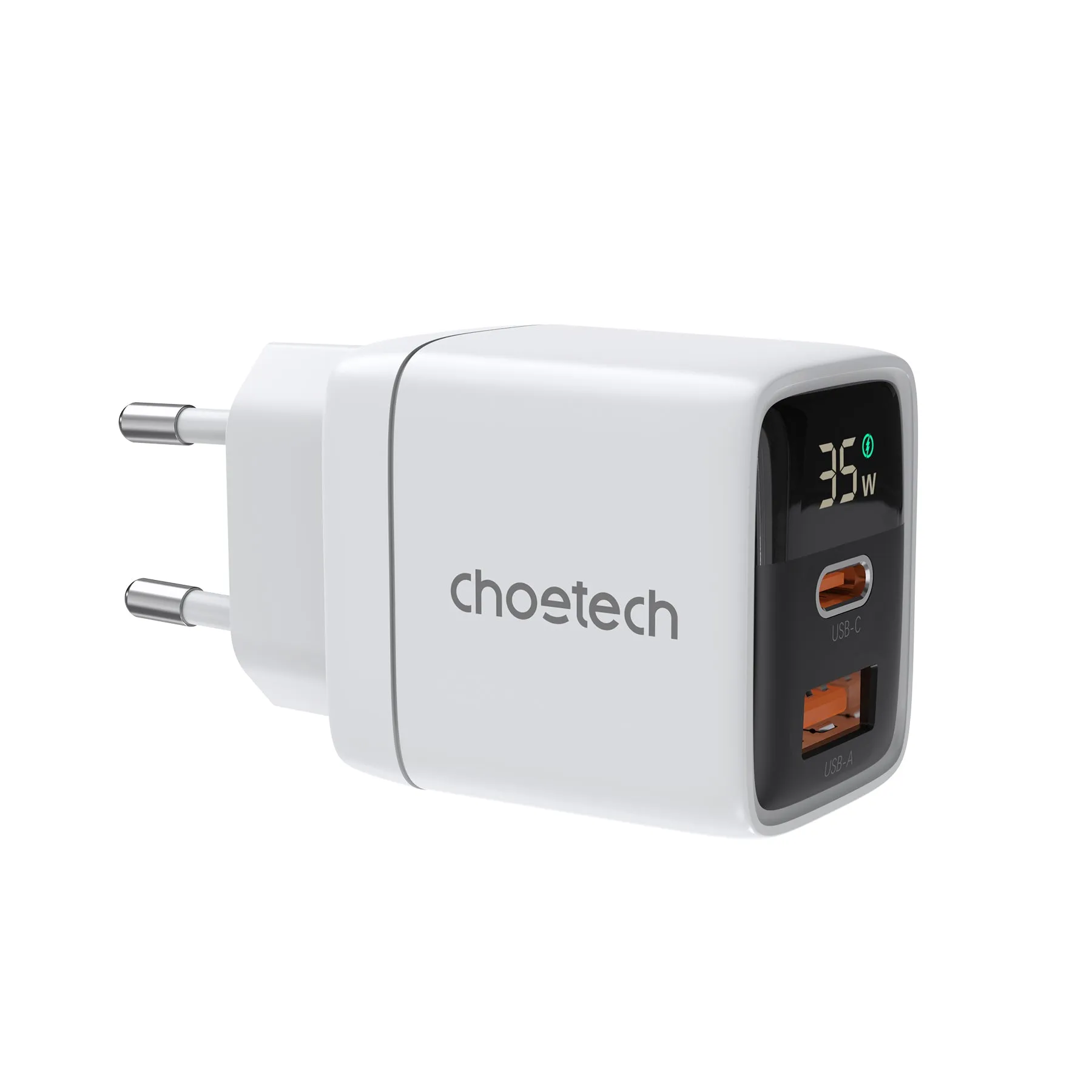 Choetech Pd 35W Wall Charger Fast Charger Usb-C Usb-AWhite