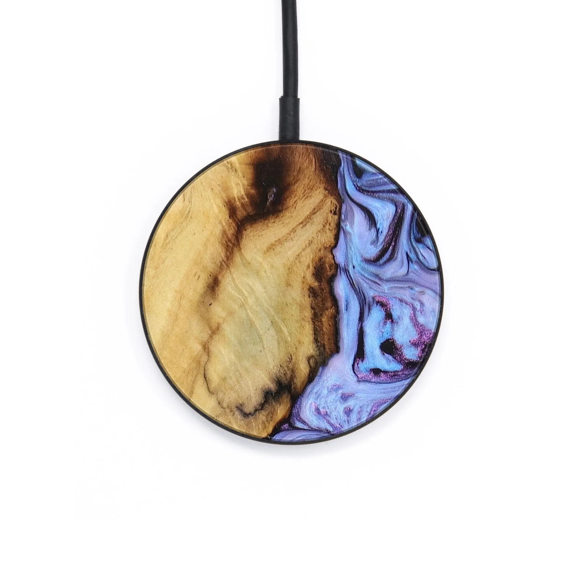 Circle Wood Resin Wireless Charger - Alexandra (Purple, 651127)