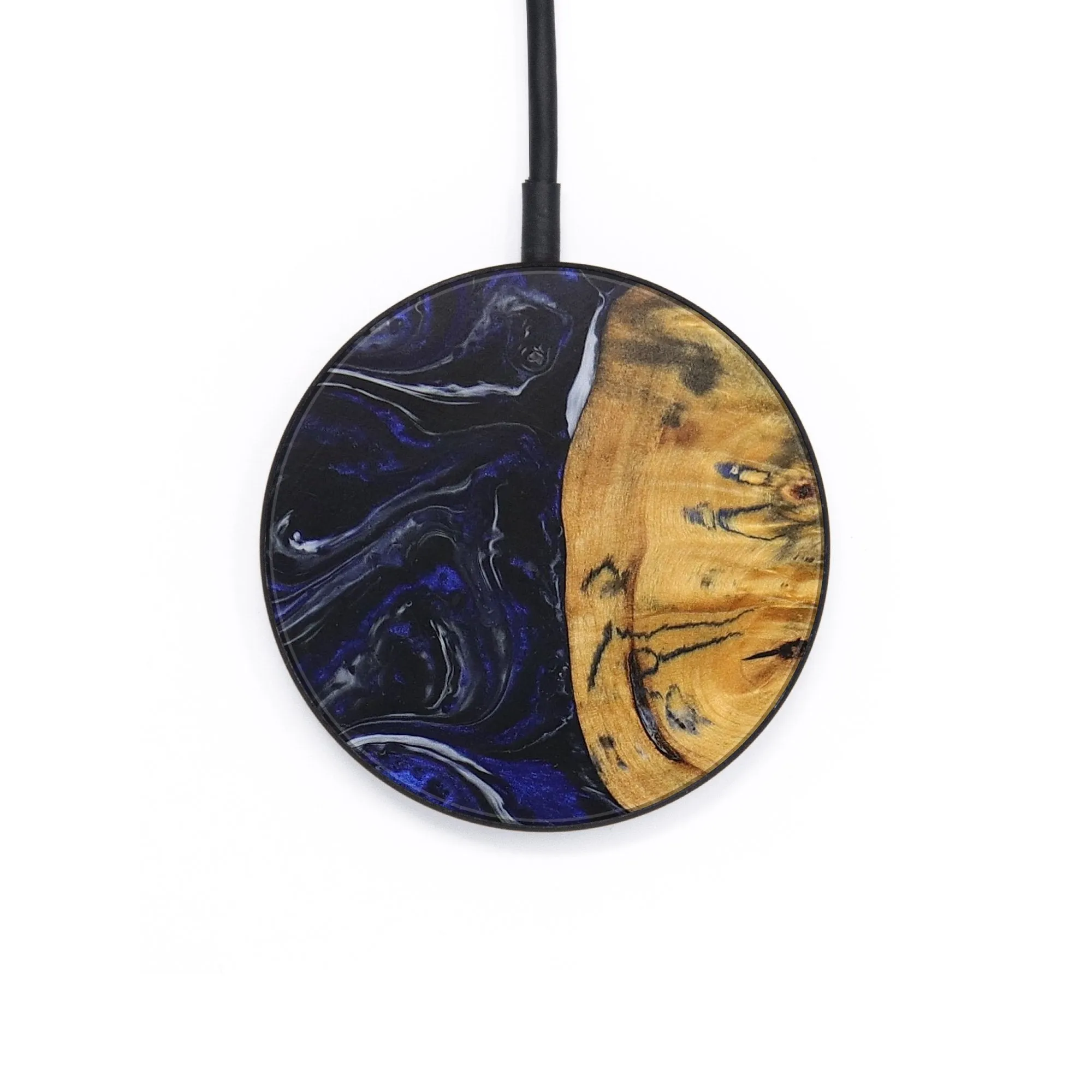 Circle Wood Resin Wireless Charger - Axel (Blue, 703666)