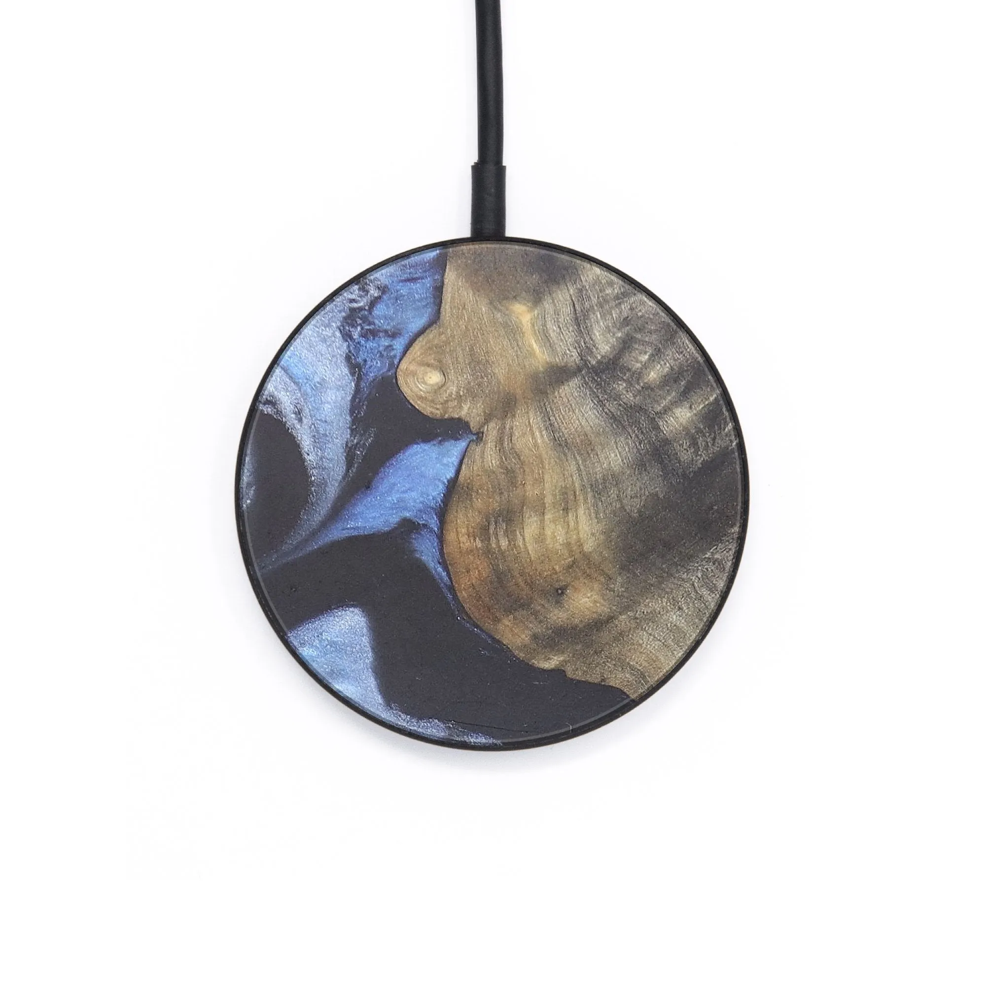 Circle Wood Resin Wireless Charger - Belinda (Blue, 679041)